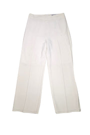 Yigal Azrouel - Ivory Textured Wide Leg Dress Pants Sz 10 - Current Boutique
