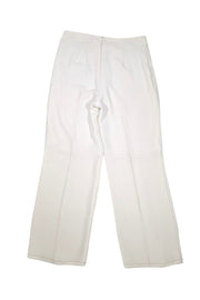 Yigal Azrouel - Ivory Textured Wide Leg Dress Pants Sz 10 - Current Boutique