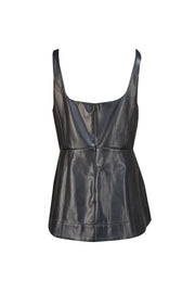 Proenza Schouler - Black Faux Leather Sleeveless Top Sz 10 - Current Boutique