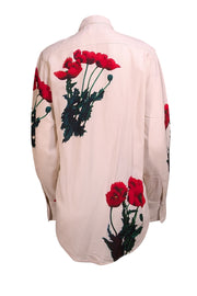 Victoria Beckham - Ivory Floral Print Button Down Shirt Sz 2 - Current Boutique