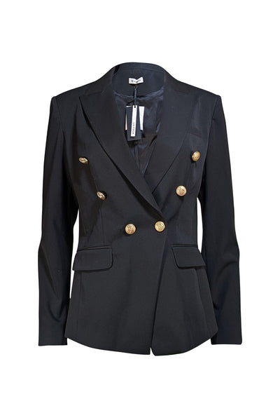 Lilysilk - Black w/Gold Double Breasted Button Blazer Sz 12