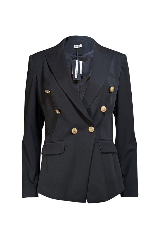 Lilysilk - Black w/Gold Double Breasted Button Blazer Sz 12