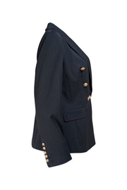 Lilysilk - Black w/Gold Double Breasted Button Blazer Sz 12