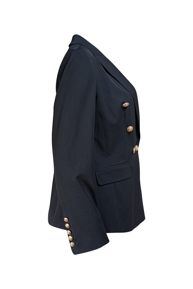 Lilysilk - Black w/Gold Double Breasted Button Blazer Sz 12