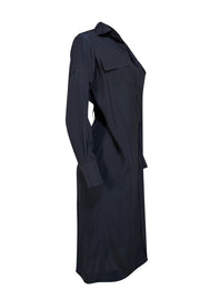 Tom Ford - Black Silk Mini Shirt Dress Sz 6 - Current Boutique