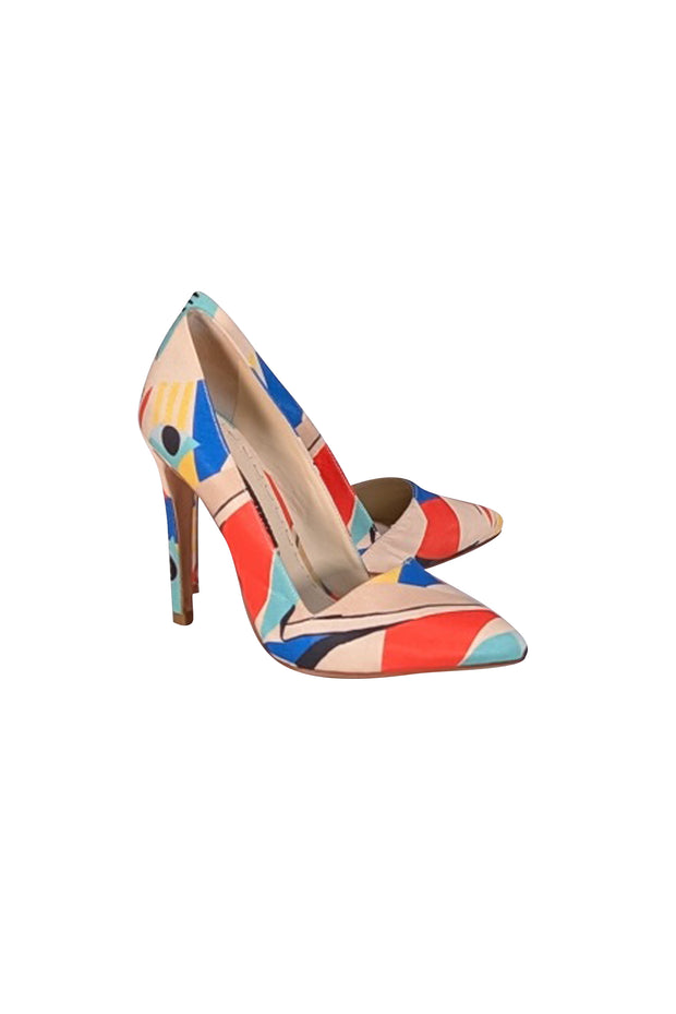 Alice & Olivia - Beige & Multi Color Print Pumps Sz 6 - Current Boutique