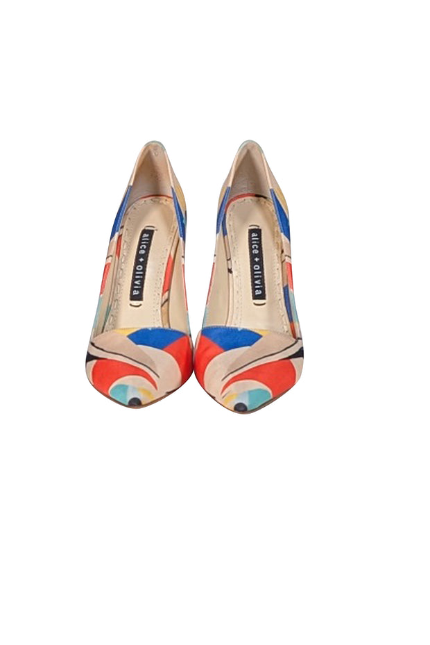 Alice & Olivia - Beige & Multi Color Print Pumps Sz 6 - Current Boutique