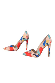Alice & Olivia - Beige & Multi Color Print Pumps Sz 6 - Current Boutique