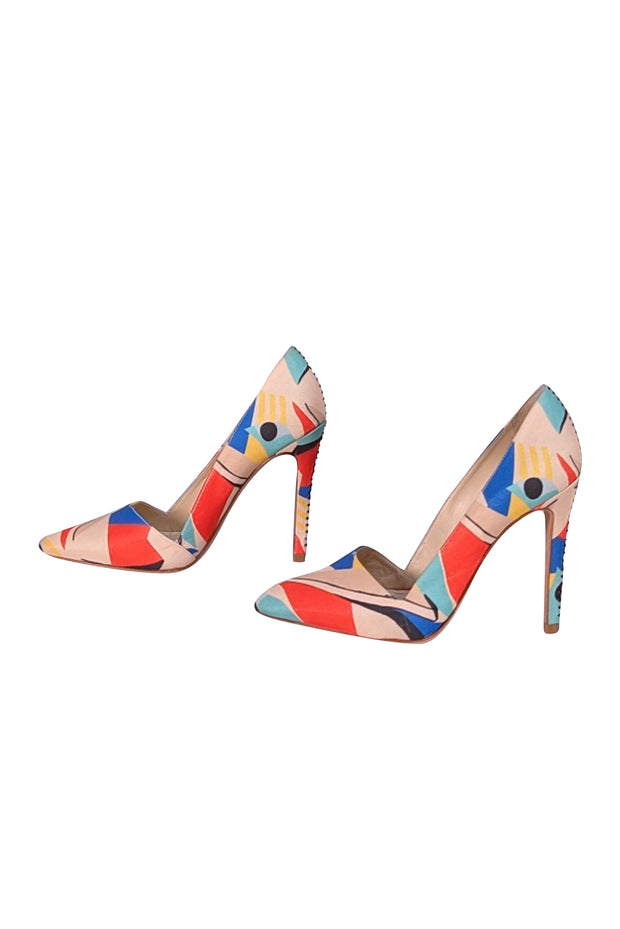 Alice & Olivia - Beige & Multi Color Print Pumps Sz 6 - Current Boutique