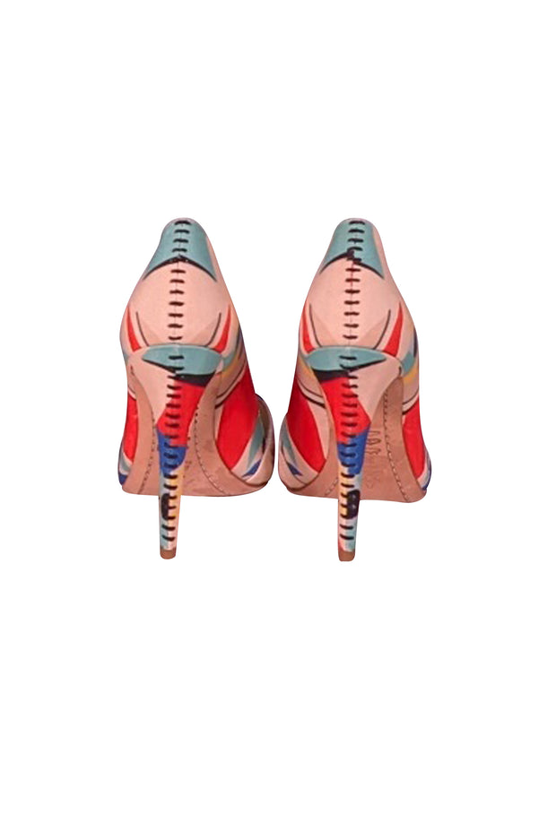 Alice & Olivia - Beige & Multi Color Print Pumps Sz 6 - Current Boutique
