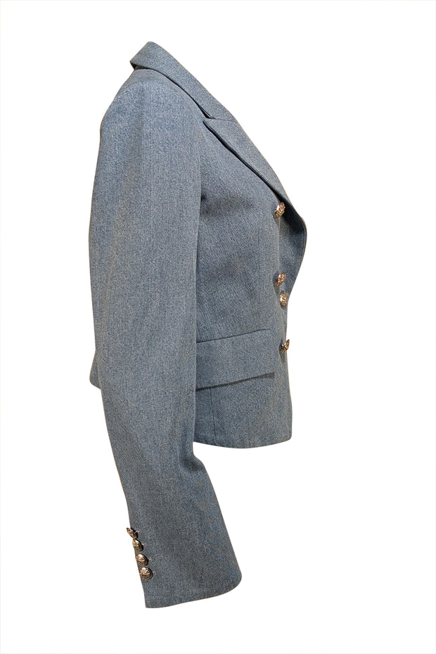 Veronica Beard - Blue Denim Multi Button Blazer Sz 8 - Current Boutique