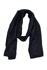Dolce & Gabbana - Black Silk Logo Long Scarf - Current Boutique