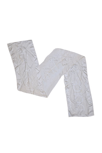 Dolce & Gabbana - Ivory Silk Logo Scarf - Current Boutique