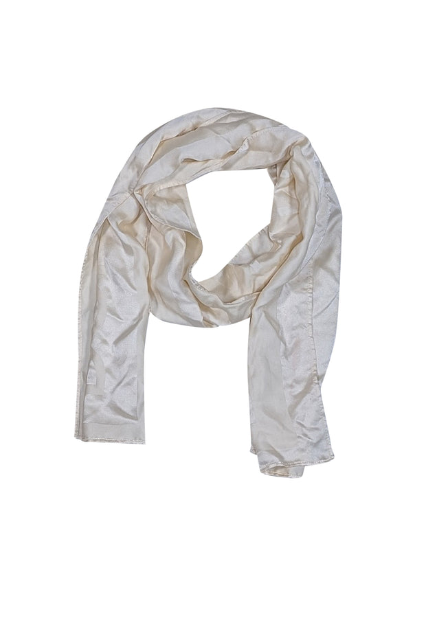 Dolce & Gabbana - Ivory Silk Logo Scarf - Current Boutique