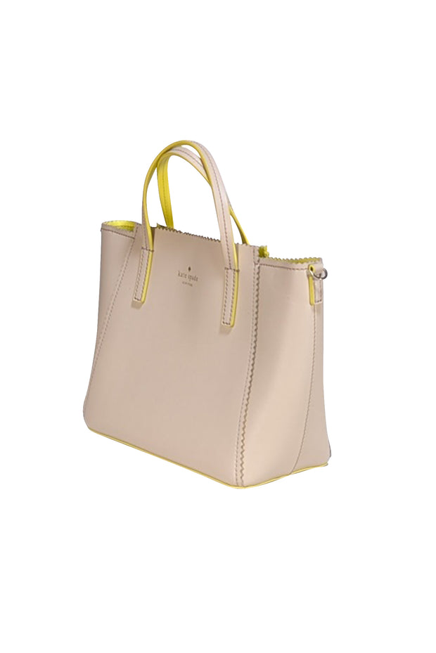 Kate Spade - Beige Scallop Trim Satchel Bag - Current Boutique