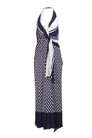 Reiss - Navy & White Polka Dot Halter Dress Sz 4