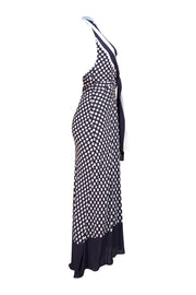 Reiss - Navy & White Polka Dot Halter Dress Sz 4