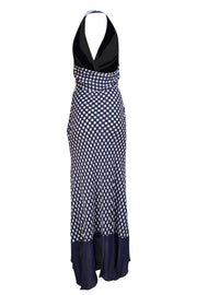 Reiss - Navy & White Polka Dot Halter Dress Sz 4
