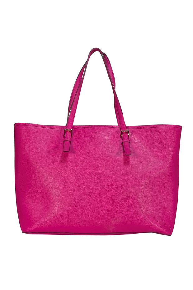 Michael Kors - Hot Pink Saffiano Leather Large Tote - Current Boutique