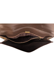 Fendi - Tan & Brown Monogram Print Large Clutch - Current Boutique