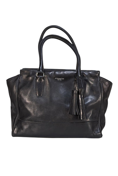 Coach - Black Smooth Leather Work Tote Bag