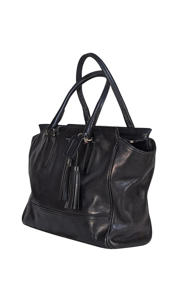 Coach - Black Smooth Leather Work Tote Bag - Current Boutique