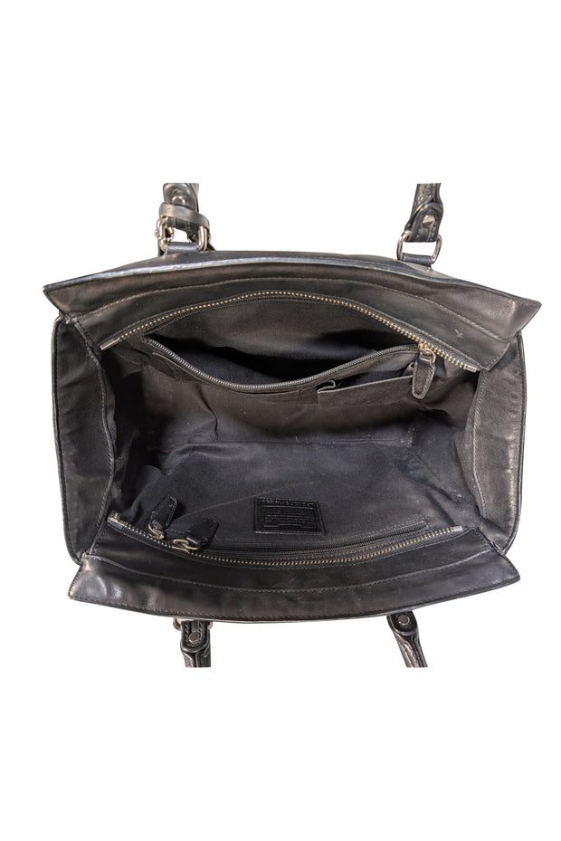 Coach - Black Smooth Leather Work Tote Bag - Current Boutique