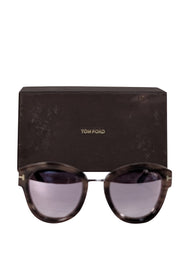 Tom Ford - Brown Tortoise Sunglasses w/ Iridescent Lenses - Current Boutique