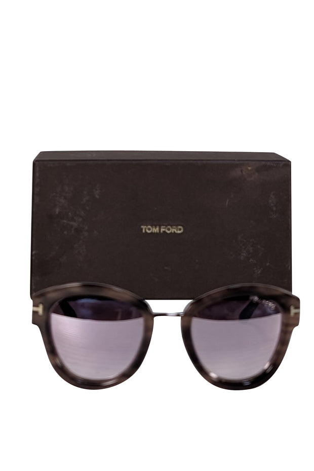 Tom Ford - Brown Tortoise Sunglasses w/ Iridescent Lenses - Current Boutique