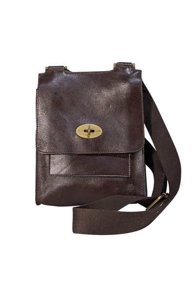 Mulberry - Brown Leather Messenger Crossbody Bag - Current Boutique