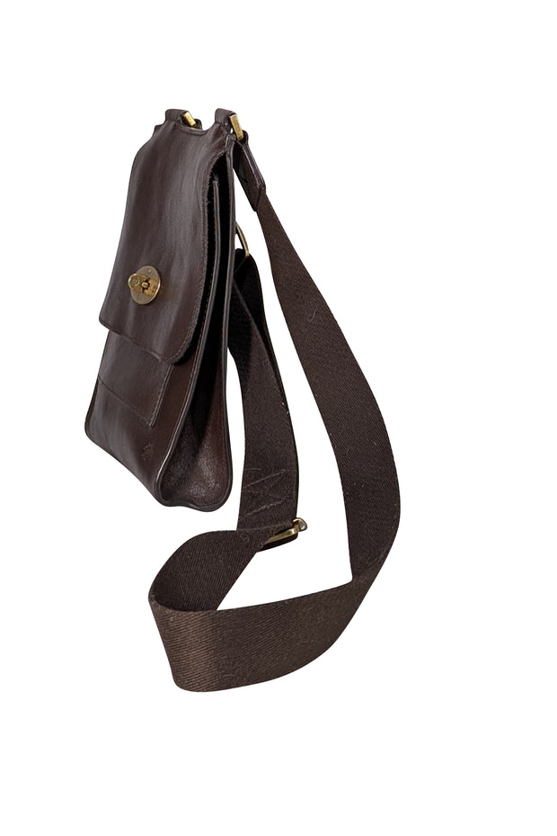 Mulberry - Brown Leather Messenger Crossbody Bag - Current Boutique