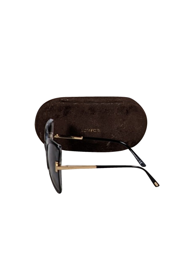 Tom Ford - Black Large Sunglasses w/ Gold Details - Current Boutique