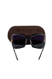 Tom Ford - Black Large Sunglasses w/ Gold Details - Current Boutique