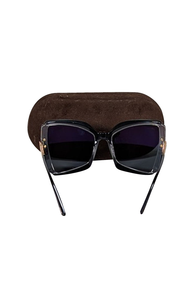 Tom Ford - Black Large Sunglasses w/ Gold Details - Current Boutique