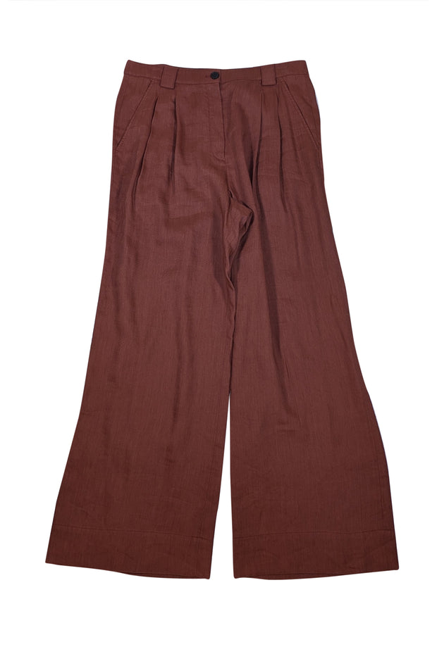 A.L.C. - Rust Brown Linen Blend Pants Sz 10 - Current Boutique