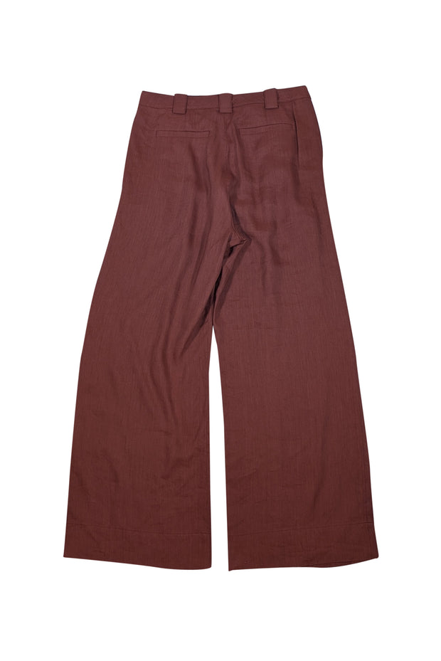 A.L.C. - Rust Brown Linen Blend Pants Sz 10 - Current Boutique