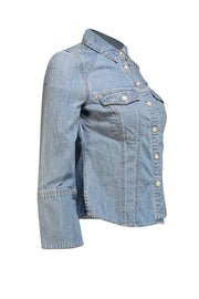 Veronica Beard - Light Wash Denim Flared Sleeve Shirt Sz XS - Current Boutique
