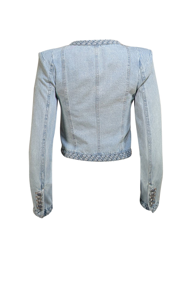 Veronica Beard - "Arrowe Glacier Blue" Cropped Denim Jacket Sz 00 - Current Boutique