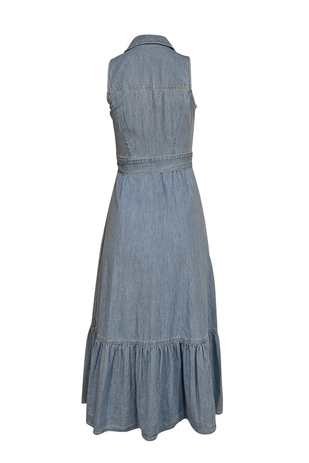 Veronica Beard - Light Wash Denim Midi "Edwina" Shirtdress Sz 00 - Current Boutique