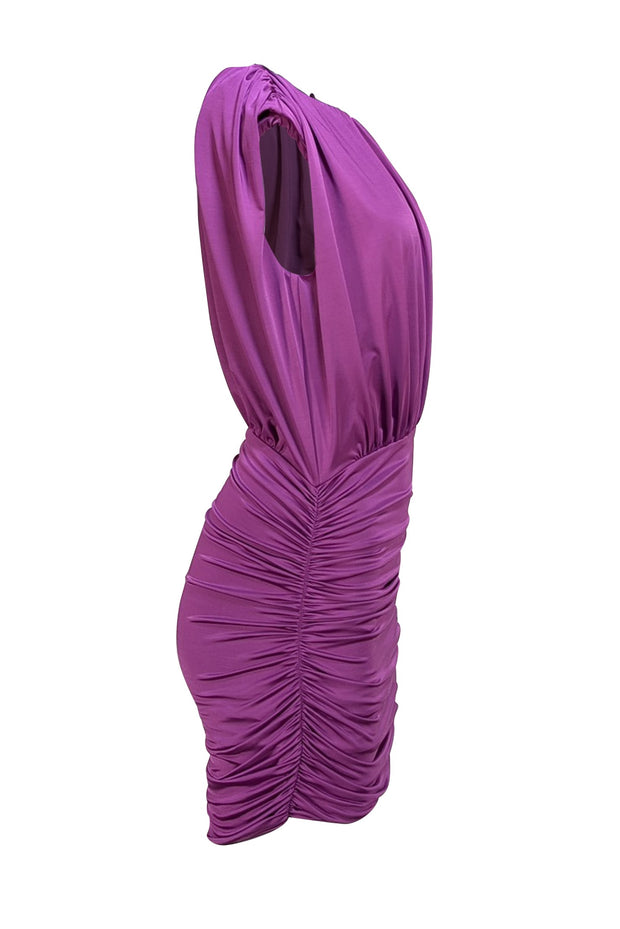 Veronica Beard - Purple Ruched "Bora" Fitted Dress Sz 2 - Current Boutique