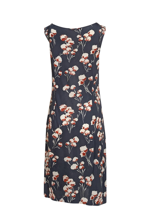 Tory Burch - Navy, Cream, & Red Floral Print Sleeveless Dress Sz L - Current Boutique