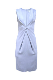 Reiss - Pale Blue Sleeveless Deep V-Neckline Dress Sz 2 - Current Boutique