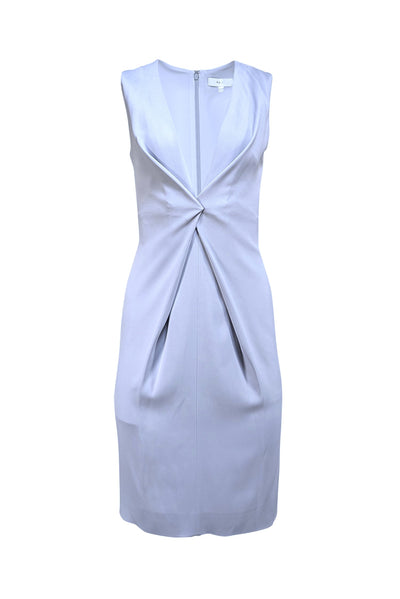 Reiss - Pale Blue Sleeveless Deep V-Neckline Dress Sz 2 - Current Boutique