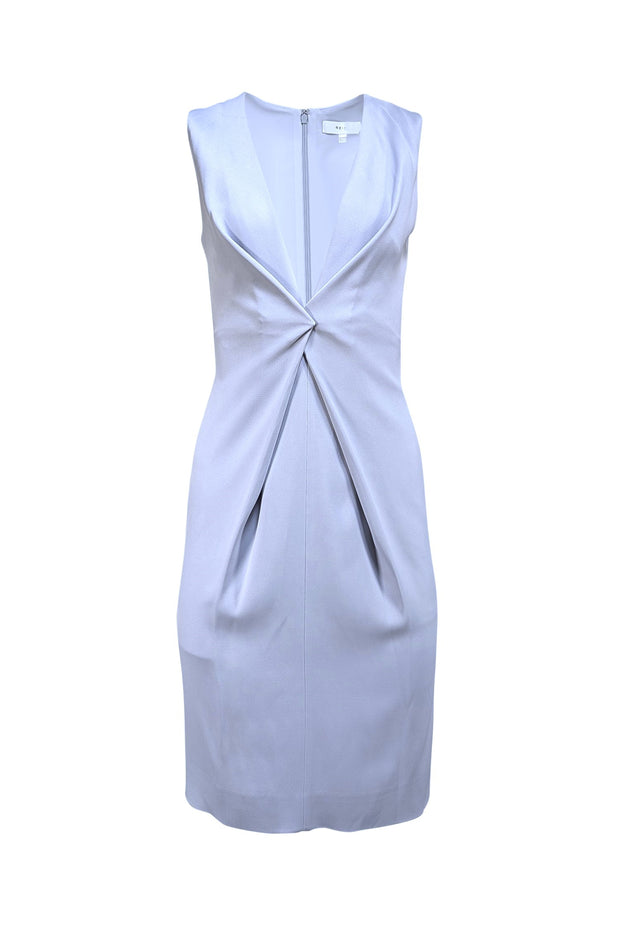 Reiss - Pale Blue Sleeveless Deep V-Neckline Dress Sz 2 - Current Boutique