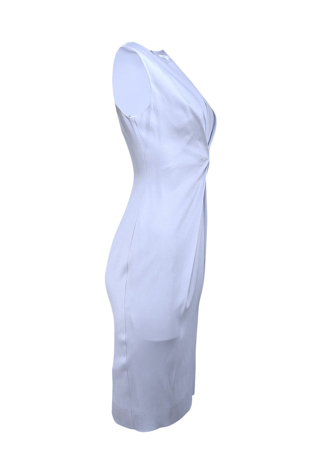 Reiss - Pale Blue Sleeveless Deep V-Neckline Dress Sz 2 - Current Boutique