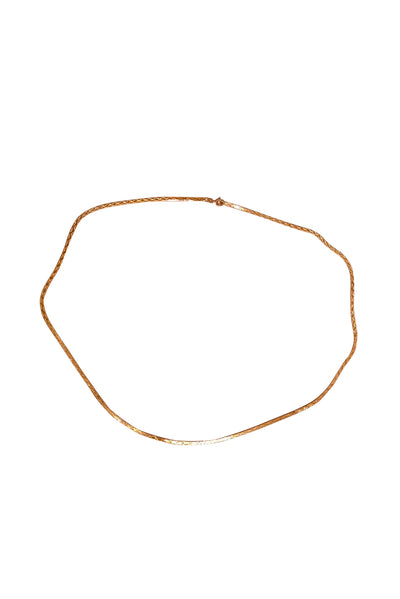 No Label - 14K Gold Herringbone Chain Necklace - Current Boutique