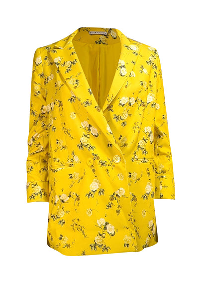 Alice & Olivia - "Justin" Yellow Floral Blazer Sz 2 - Current Boutique