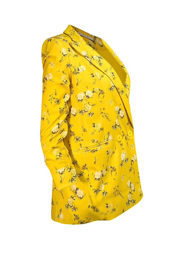 Alice & Olivia - "Justin" Yellow Floral Blazer Sz 2 - Current Boutique