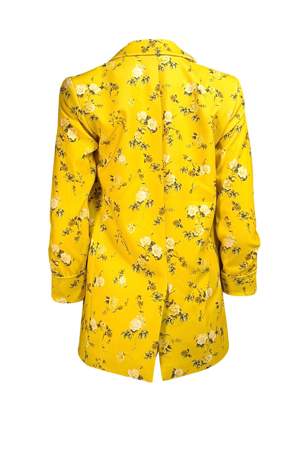Alice & Olivia - "Justin" Yellow Floral Blazer Sz 2 - Current Boutique