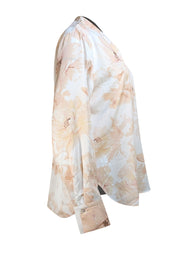 Vince - Blush Pink Floral Button Down Blouse Sz L